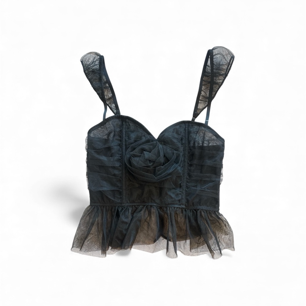 NWOT URBAN OUTFITTERS Elegant Black Sheer Women's BUSTIER SIZE MEDIUM